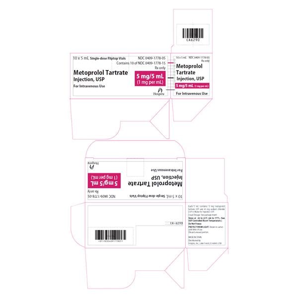 Metoprolol Tartrate Injection 1mg/mL SDV 5mL 10/Package