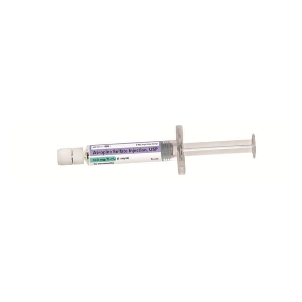 Atropine Sulfate Injection 0.1mg/mL Single Dose Prefilled Syringe...