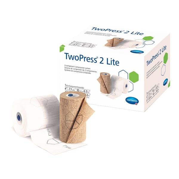 TwoPress 2 Lite Compression System Cotton 4"x7.1 Yards Tan/White 8/Ca