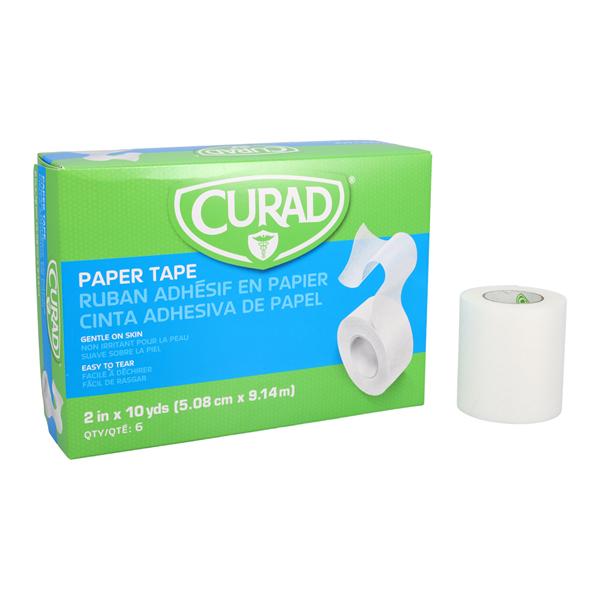 Medical Tape Paper 2"x10yds White 6/Bx, 10 BX/CA