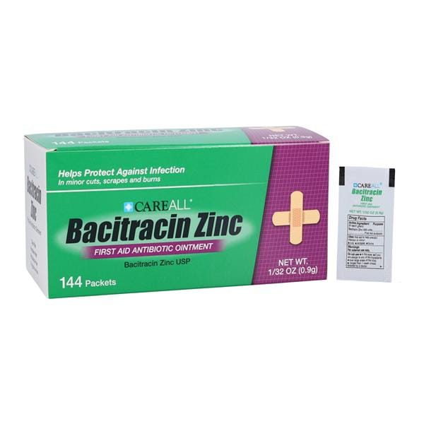 Bacitracin Zinc Ointment 500u/gm 0.9gm Foil Pack 144/Bx, 12 BX/CA