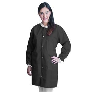 FitMe PPE Lab Coat Not AAMI Rated SMS Small Black 10/Bg