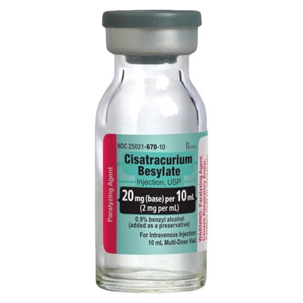 Cisatracurium Besylate Injection 2mg/mL MDV 10mL 10/Package