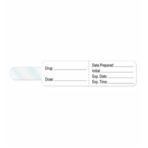Flag Label Blank Drug White 4x3/4" 1" Core 200/RL