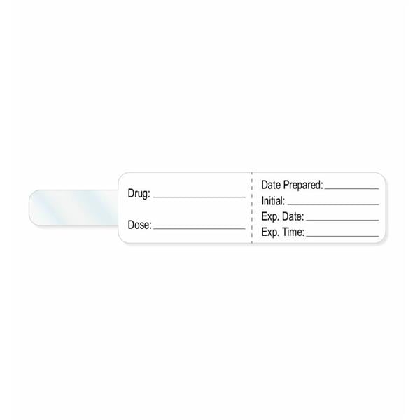 Flag Label Blank Drug White 4x3/4" 1" Core 200/RL