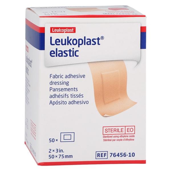 Leukoplast Adhesive Bandage Elastic/Fabric 2x3" Tan Sterile 50/Bx, 12 BX/CA