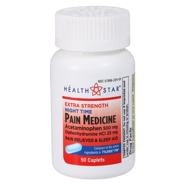 Acetaminophen PM Caplets 500mg Bottle 50/Bt