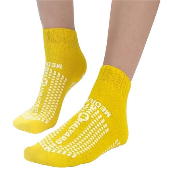 Medical Action Patient Slippers Polyester Yellow X-Large Disposable 48/Ca