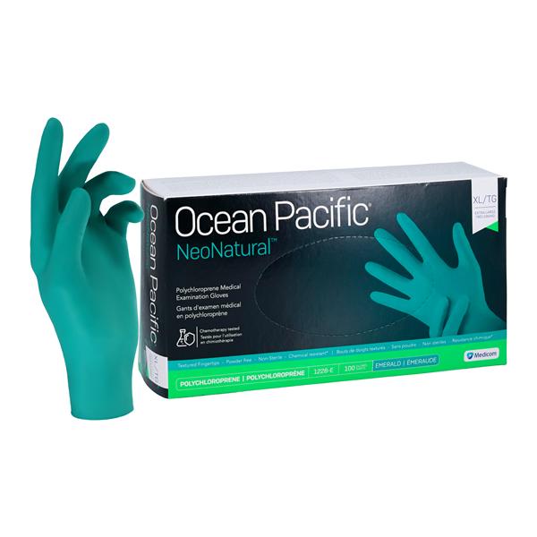 Ocean Pacific Polychloroprene Exam Gloves X-Large Emerald Non-Sterile 100/Bx