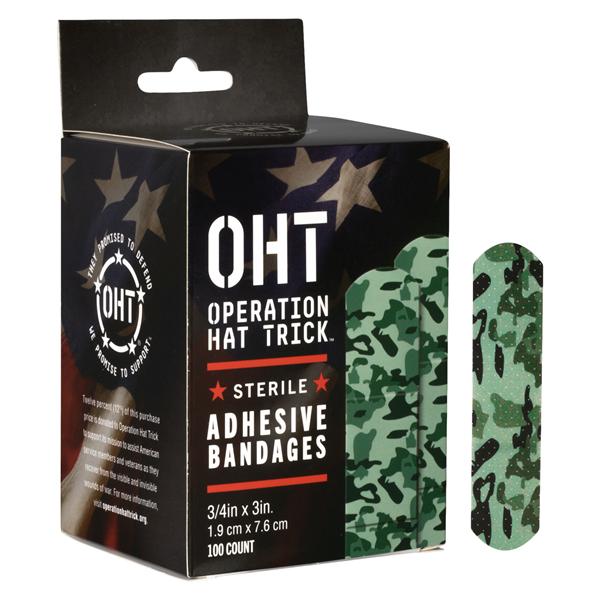 American White Cross Adhesive Bandage Cotton/Fabric 3/4x3" Camo Strl 1200/Ca