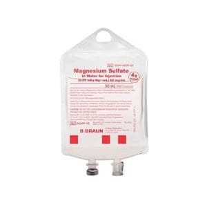 Magnesium Sulfate in Water Injection 40mg/mL 4gm Bag 100mL 24/Pac...