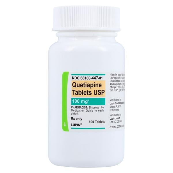 Quetiapine Fumarate Tablets 100mg Bottle 100/Bottle Each