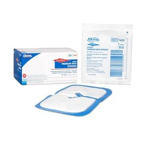 Caliber Cotton/Cellulose IV Split Sponge 4x6" Sterile LF