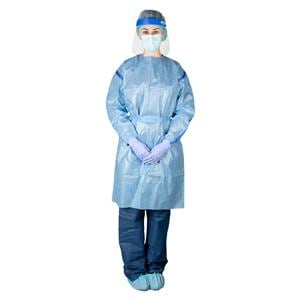 Chemotherapy Gown Poly-Coated SMS 2X Large Blue 30/Cs