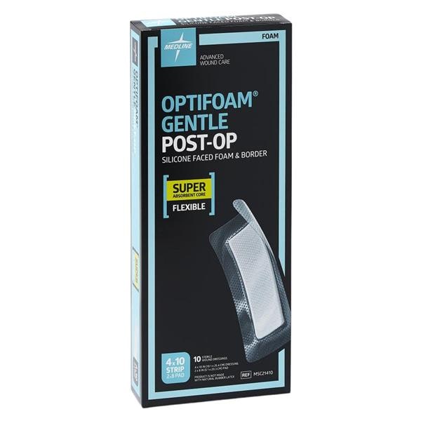 Optifoam Post-Op Dressing 4x10" Rectangle Silicone Adhesive Super Absorbent LF
