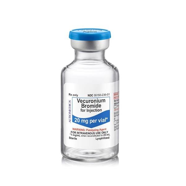 Vecuronium Bromide Injection 20mg/Vl Vial 20mL 10/Package