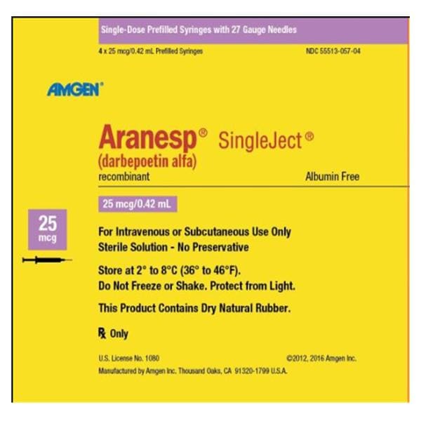 Aranesp Injection 25mcg Prefilled Syringe 0.42mL 4/Package