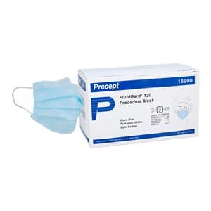 Precept Medical Products Procedure Mask ASTM F2100 Compliant Level 2 Blue 50/Bx, 10 BX/CA