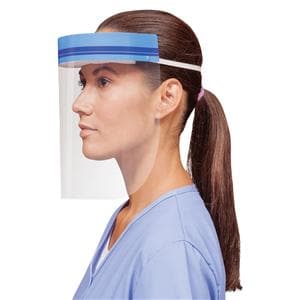Crosstex Face Shield Clear/Blue Headband Disposable 72/Bx