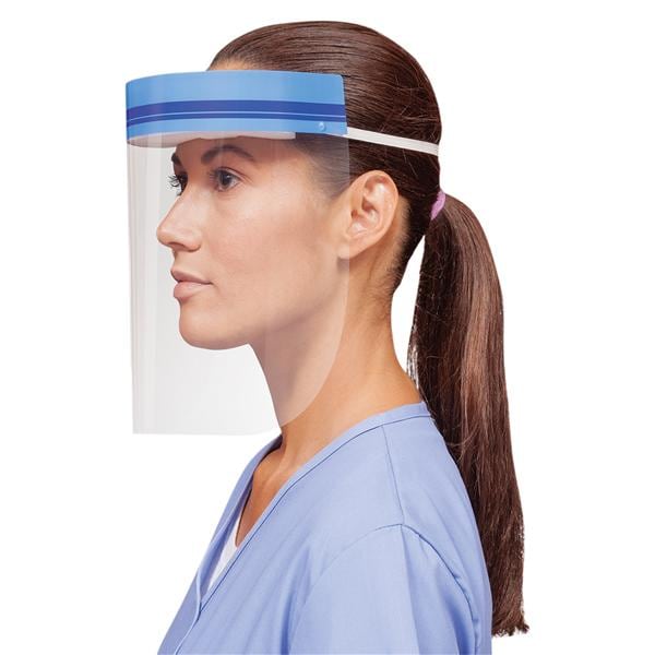 Crosstex Face Shield Clear/Blue Headband Disposable 72/Bx