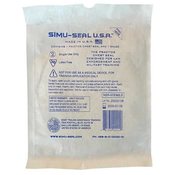 Simu-Seal Sucking Chest Chest Seal Trainer 1/Pk