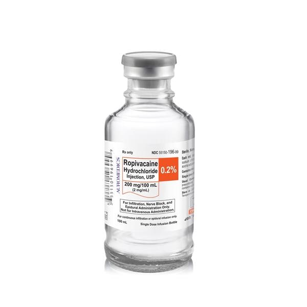 Ropivacaine HCl Injection 0.2% 2mg/mL Preservative Free SDV 100mL...