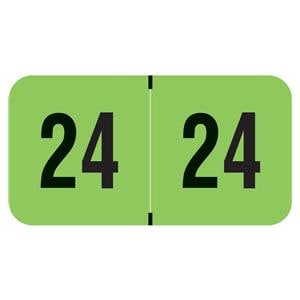 PMA Fluorescent 2024 End Tab Label Green 500/Rl