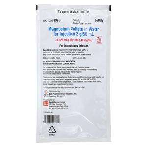 Magnesium Sulfate in Water Injection 40mg/mL 2gm Bag 50mL 24/Pack...
