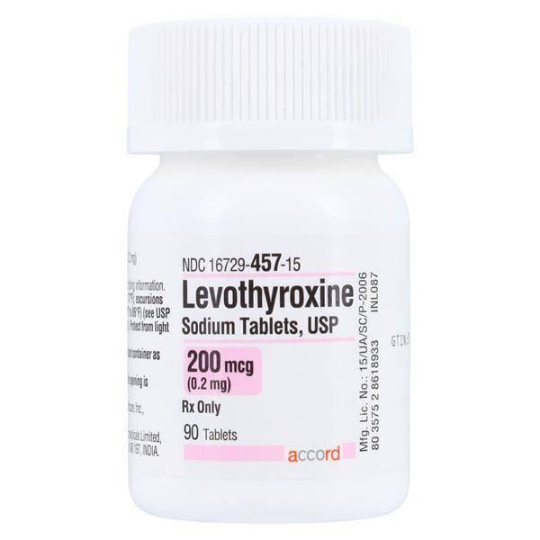 Levothyroxine Sodium Tablets 200mcg Bottle 90/Bottle Each