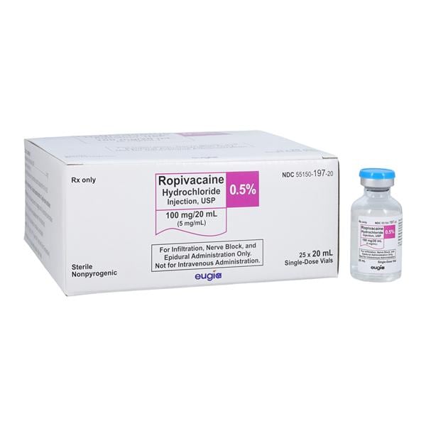 Ropivacaine HCl Injection 0.5% 5mg/mL Preservative Free SDV 20mL 25/Package