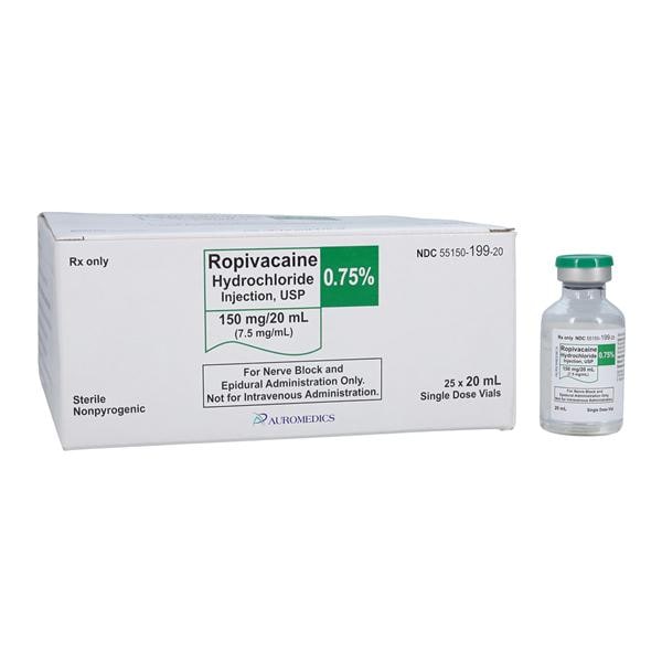Ropivacaine HCl Injection 0.75 7.5mg/mL Preservative Free SDV 20m...