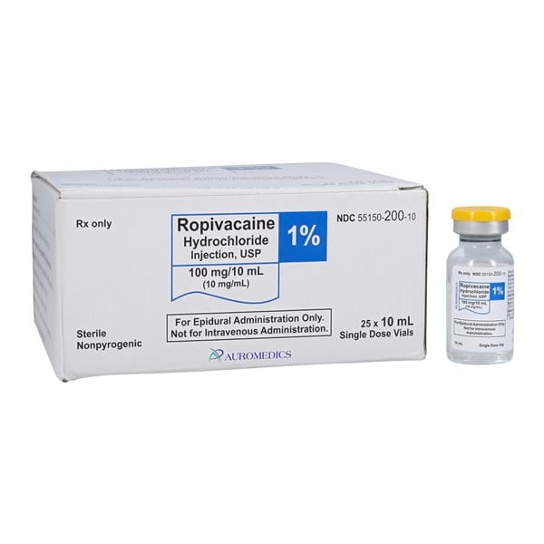 Ropivacaine HCl Injection 1% 10mg/mL Preservative Free SDV 10mL 2...