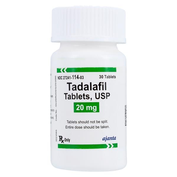 Tadalafil Tablets 20mg Bottle 30/Bottle Each