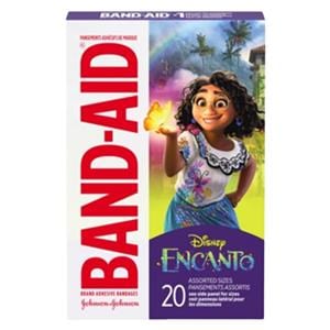 Band-Aid Adhesive Strip Bandage Plastic Assorted Sizes Encanto Sterile 20/Bx