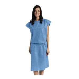 Exam Gown 45 in x 70 in Blue X-Large SMS Fabric Disposable 50/Ca