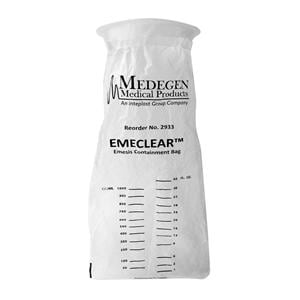 Emesis Bag 6.5x15" White Ring/Transparent Clear Plastic 100/Ca