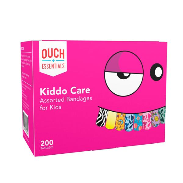 Ouch Essentials Bandage Kit Plastic/Fabric 3/4x3" Assorted Sterile 2400/CA