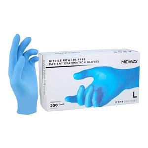 Nitrile Exam Gloves Large Blue Non-Sterile 200/Bx
