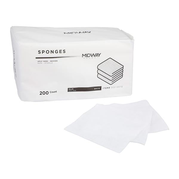 Non-Woven Sponge 4x4" 4 Ply Non-Sterile Not Made With Natural Rubber Latex