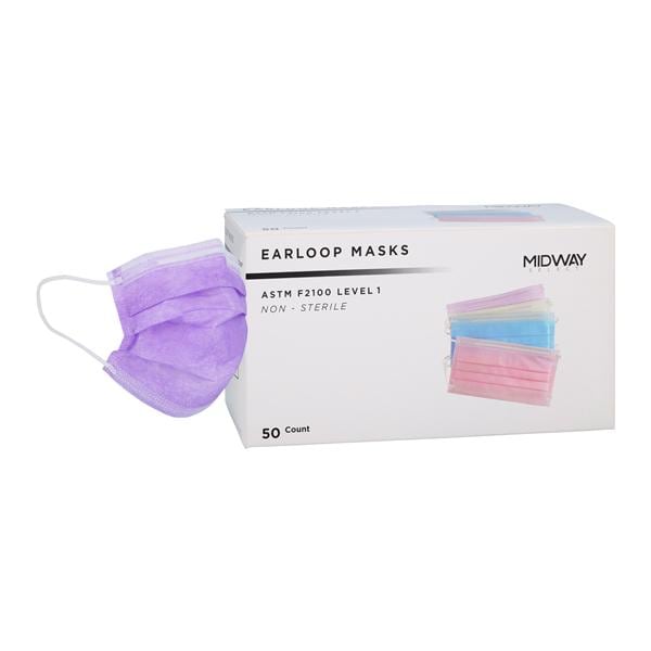 Surgical Mask ASTM Level 1 Lavender Adult 50/Bx product image