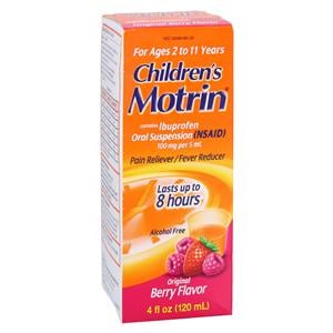 Motrin Children 2-11yr Alcohol Free 100mg/5mL Berry 4oz Bottle 3/Pk, 12 IP/CA