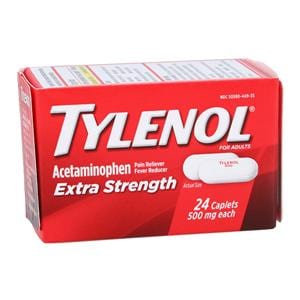 Tylenol Extra Strength Pain Reliever/Fever Reducer Caplets 500mg Bottle 6Bt/Pk, 12 IP/CA