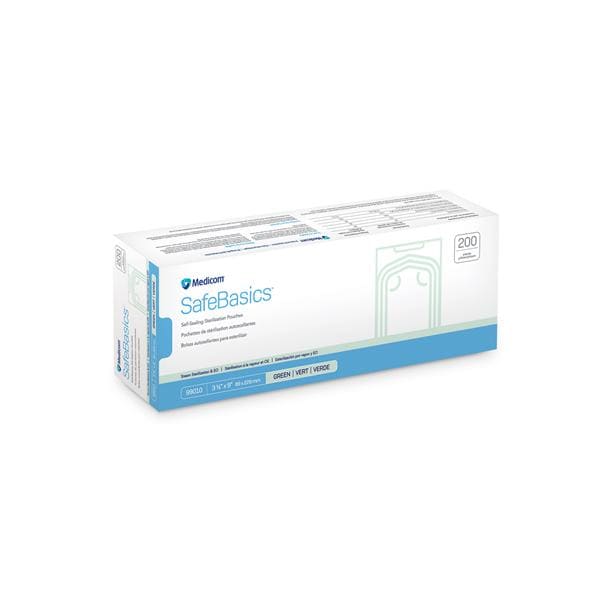 SafeBasics Sterilization Pouch Pouch Safe Seal 3.5 in x 9 in 200/Bx