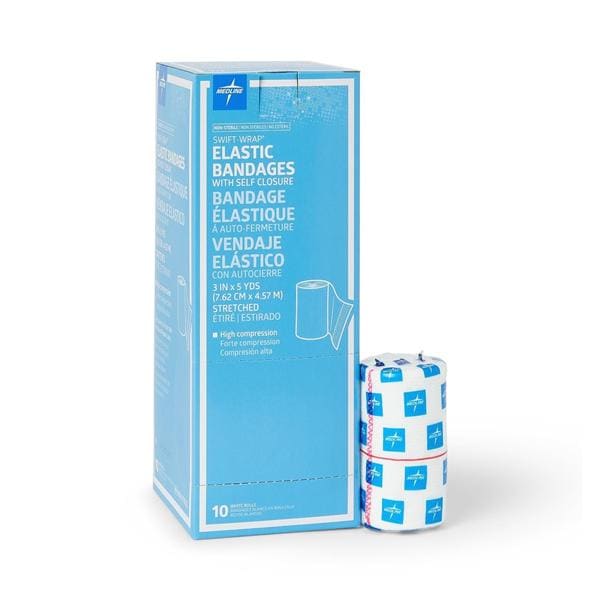Swift-Wrap Bandage Cotton/Polyester/Elastic 3"x5yd White Non-Sterile 20/Ca