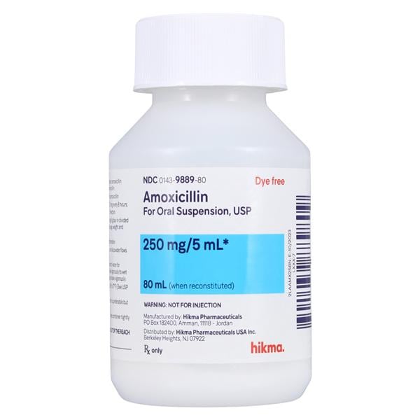Amoxicillin Oral Suspension 250mg/5mL Bottle 80mL