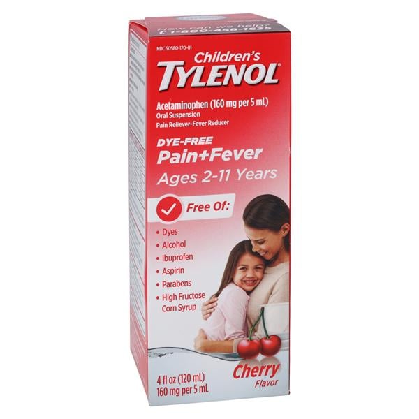 Tylenol Children Analgesic Liquid Dye-Free Cherry 4oz/Bt
