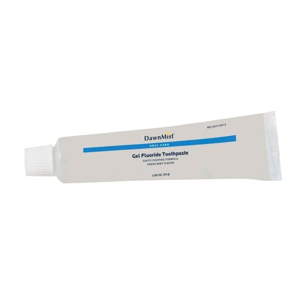 DawnMist Gel Toothpaste Fluoride 0.85oz Clear 144/Bx 5Bx/Ca Fresh Mint Tb 720/Ca