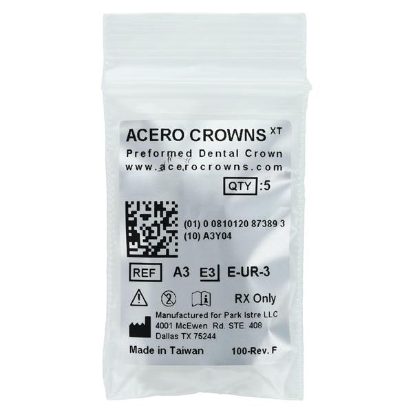ACERO Crowns 3 2nd Primary Upper Right Molar 5/Pk