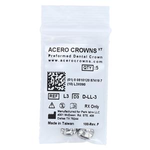 ACERO Crowns 3 1st Primary Lower Left Molar 5/Pk 5/Pk