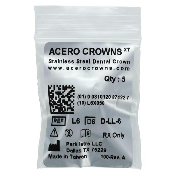ACERO Crowns Size 6 1st Primary Lower Left Molar 5/Pk 5/Pk